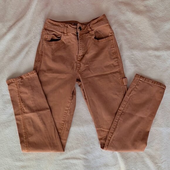 Orange High Waisted Carpenter Jeans - Picture 6 of 7